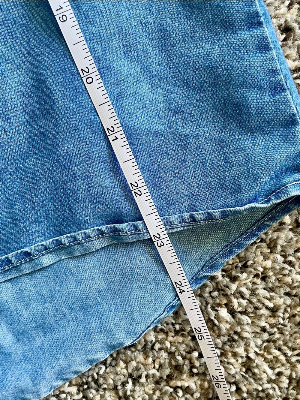 Rue21 Blue Cotton Denim Style Button Down Size Medium - Picture 5 of 8